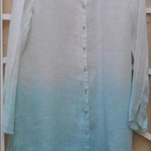 Eileen Fisher xs aqua ombré tunic linen